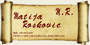 Matija Rošković vizit kartica